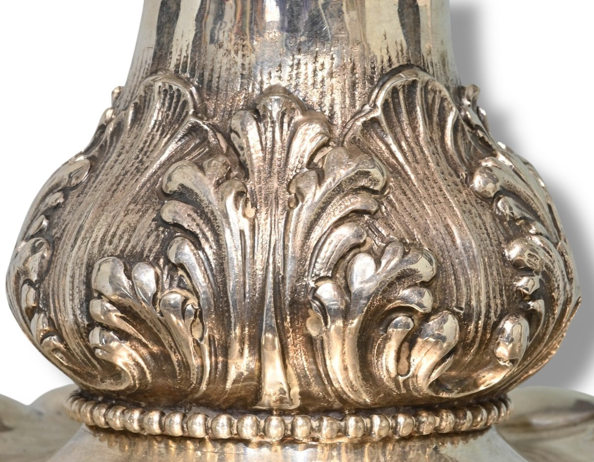 Neo-renaissance Vase In 800 Silver - Italy, Early 20th Century-photo-4